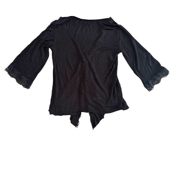 Vintage Y2K whimsigoth Black Lace Cardigan witch fairy goth grunge boho S M 882 - Picture 8 of 12